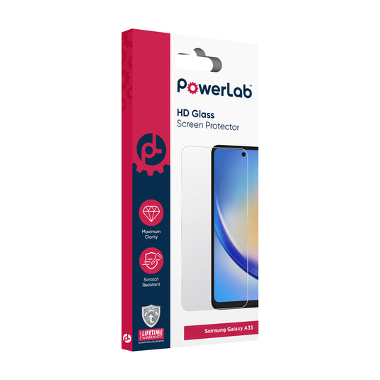 PowerLab HD Glass Screen Protector for Galaxy A35 - Clear