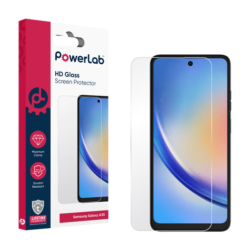 PowerLab HD Glass Screen Protector for Galaxy A35 - Clear