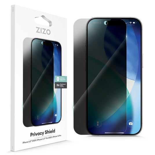 ZIZO PRIVACY Tempered Glass Screen Protector for iPhone 17 Pro - Privacy