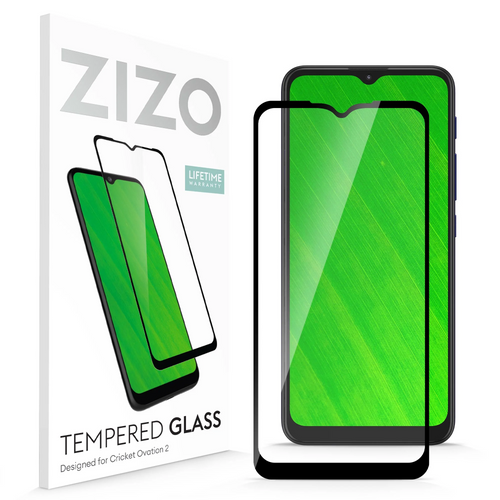 ZIZO TEMPERED GLASS Screen Protector for Cricket Ovation 2 - Black