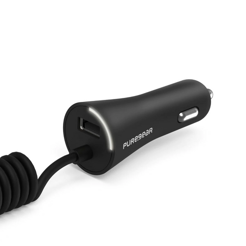 PureGear 24W USB-A/Micro Car Charger Bundle - Black
