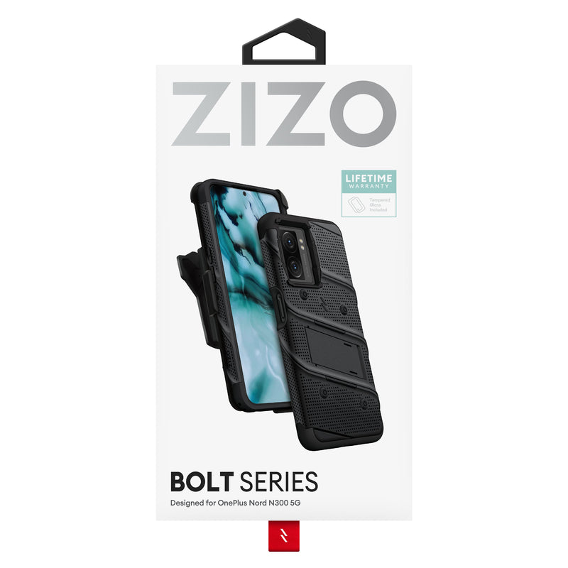 Load image into Gallery viewer, ZIZO BOLT Bundle OnePlus Nord N300 5G Case - Black
