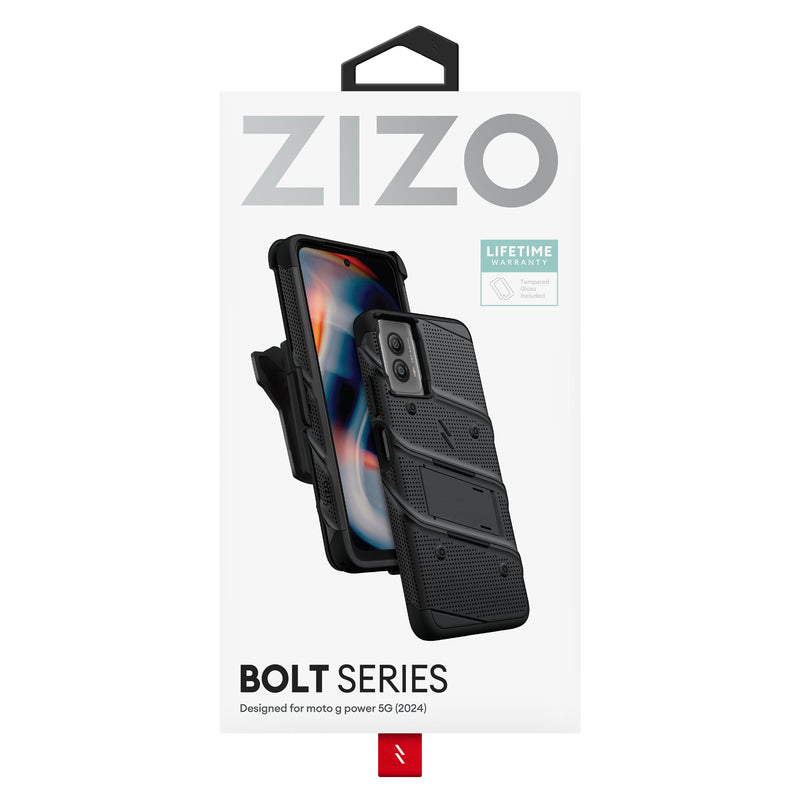 Load image into Gallery viewer, ZIZO BOLT Bundle moto g power 5G (2024) Case - Black
