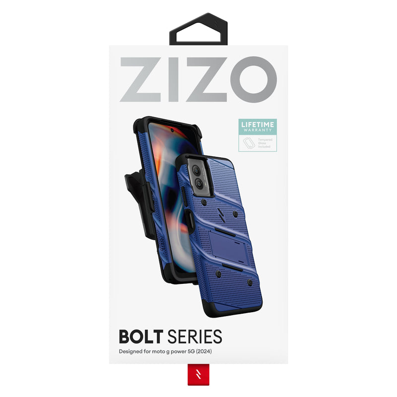 Load image into Gallery viewer, ZIZO BOLT Bundle moto g power 5G (2024) Case - Blue
