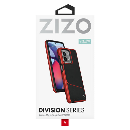 ZIZO DIVISION Series moto g stylus (2023) / 5G Case - Black & Red