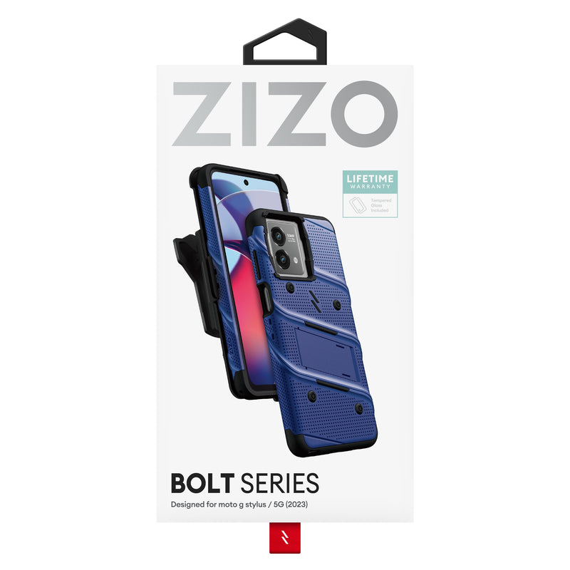 Load image into Gallery viewer, ZIZO BOLT Bundle moto g stylus (2023) / 5G Case - Blue
