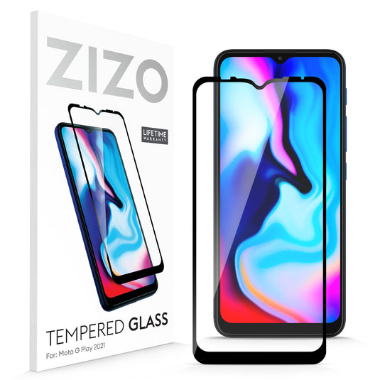 ZIZO TEMPERED GLASS Screen Protector for Moto G Play (2021) - Black