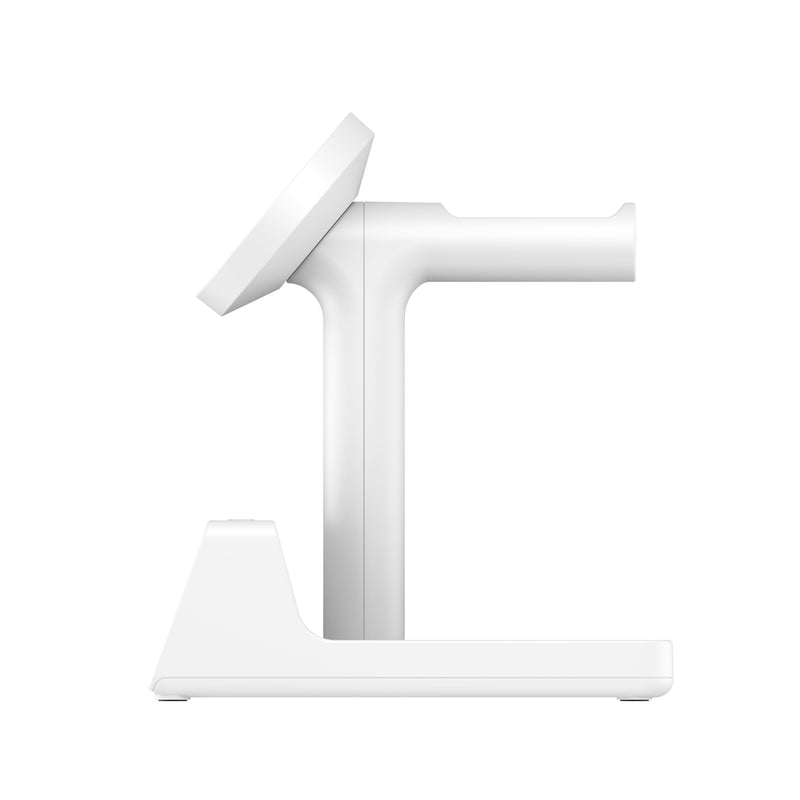 Load image into Gallery viewer, Nimbus9 Qi2 Wireless Charging Alarm Clock Stand MagSafe &amp; Watch Compatible - White
