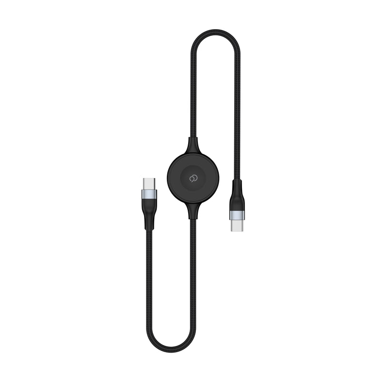 Load image into Gallery viewer, Nimbus9 Duo Cable USB-C with Apple Watch Charging (3FT) - Black
