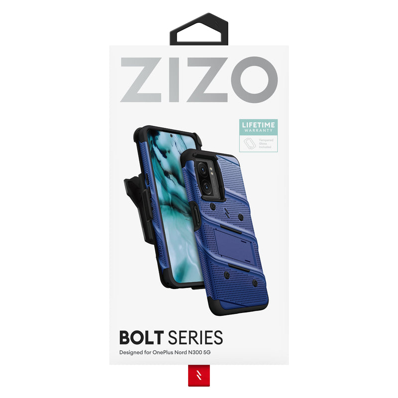 Load image into Gallery viewer, ZIZO BOLT Bundle OnePlus Nord N300 5G Case - Blue
