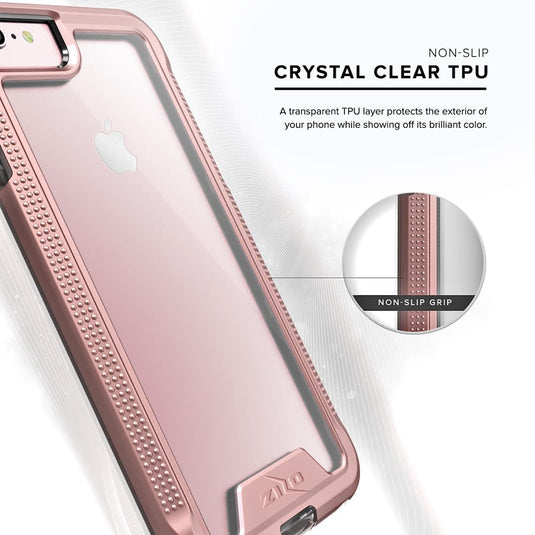 ZIZO ION Series Case for iPhone SE (3rd and 2nd gen)/8/7 - Rose Gold & Clear