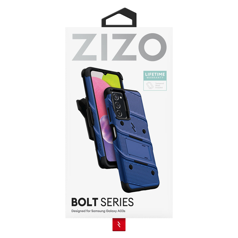 Load image into Gallery viewer, ZIZO BOLT Bundle Galaxy A03s Case - Blue
