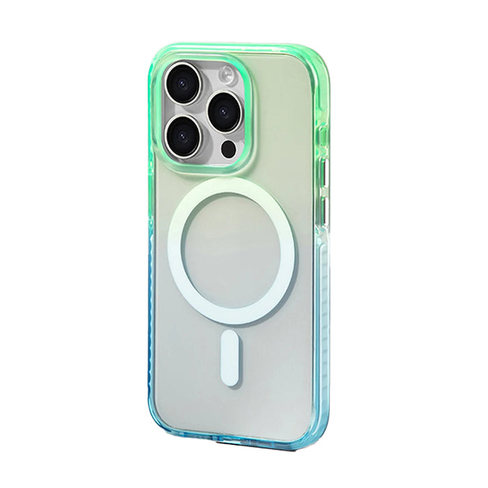 Load image into Gallery viewer, CLICK Clear Ombre Series iPhone 12 / iPhone 12 Pro Case - Green Blue
