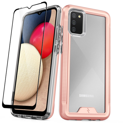ZIZO ION Series Galaxy A02s Case - Rose Gold & Clear