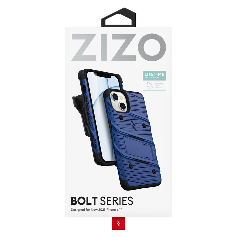 Load image into Gallery viewer, ZIZO BOLT Bundle iPhone 13 Case - Blue
