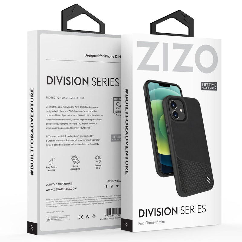 Load image into Gallery viewer, ZIZO DIVISION Series iPhone 12 Mini Case - Nylon Black
