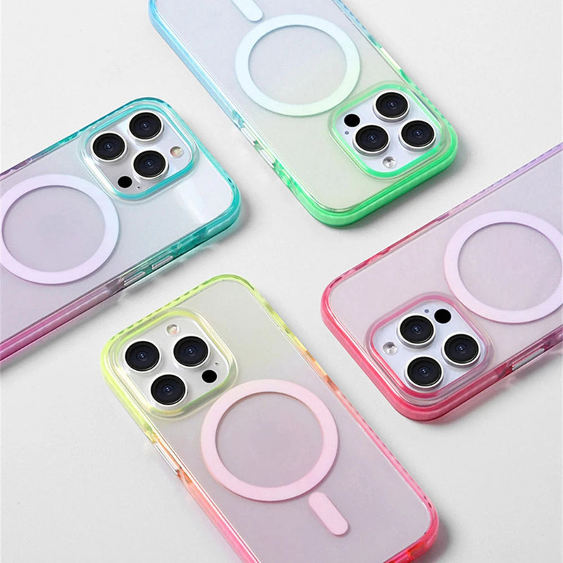 Load image into Gallery viewer, CLICK Clear Ombre MagSafe Series iPhone 16 Pro Case - Yellow Pink
