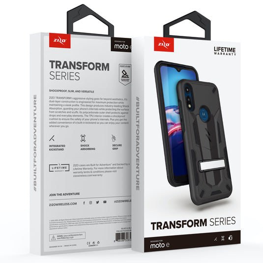 ZIZO TRANSFORM Series Moto E (2020) Case - Black