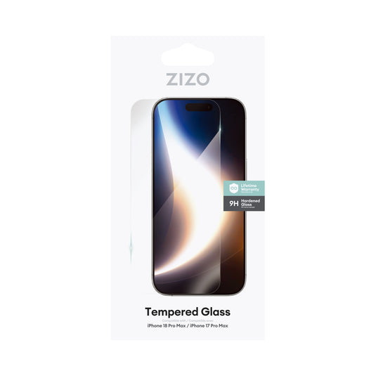 ZIZO Lightning Shield iPhone 18 Pro Max Tempered Glass Screen Protector - Clear