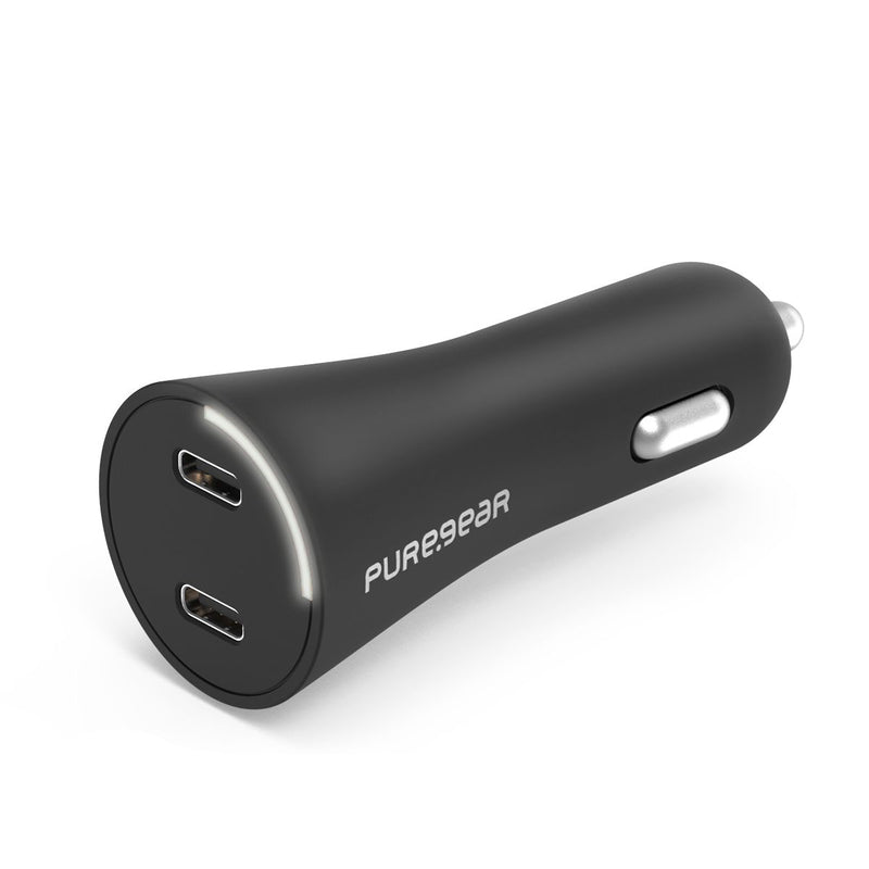 Load image into Gallery viewer, PureGear 36W Dual USB-C Car Charger - Black
