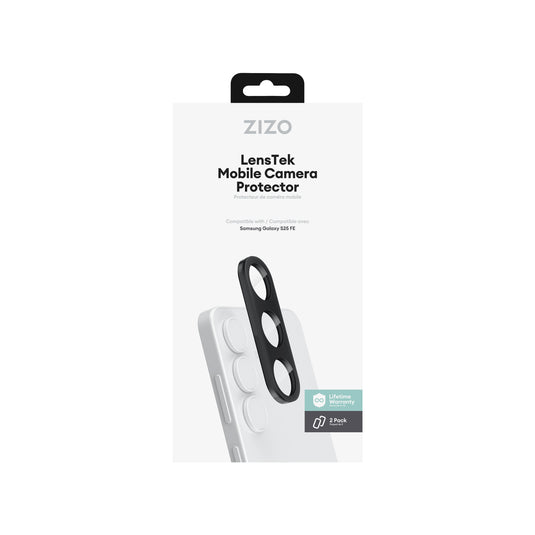 ZIZO LensTek Galaxy S25 FE Camera Lens Protector (2 Pack) - Black