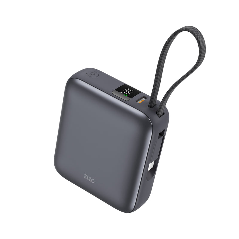Load image into Gallery viewer, ZIZO PowerVault 35W Power Bank 10 000mAh with Built-in USB-C Cable - Space Black

