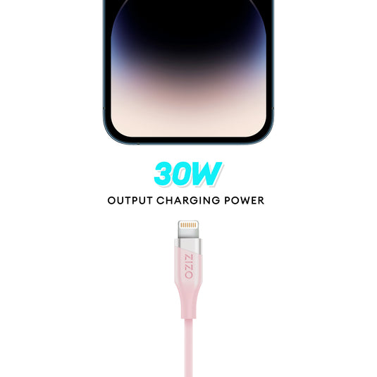 ZIZO PowerVault Cable USB-C to Lightning 6FT - Peach