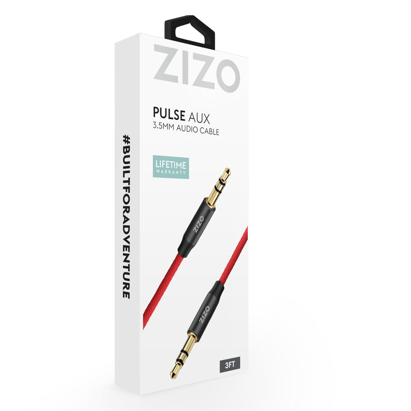 Load image into Gallery viewer, ZIZO 3.5 mm Male to Male Stereo Audio Aux Cable - Black &amp; Red
