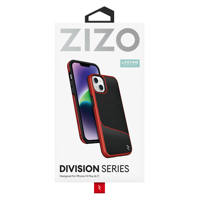 Load image into Gallery viewer, ZIZO DIVISION Series iPhone 14 Plus (6.7) Case - Black &amp; Red
