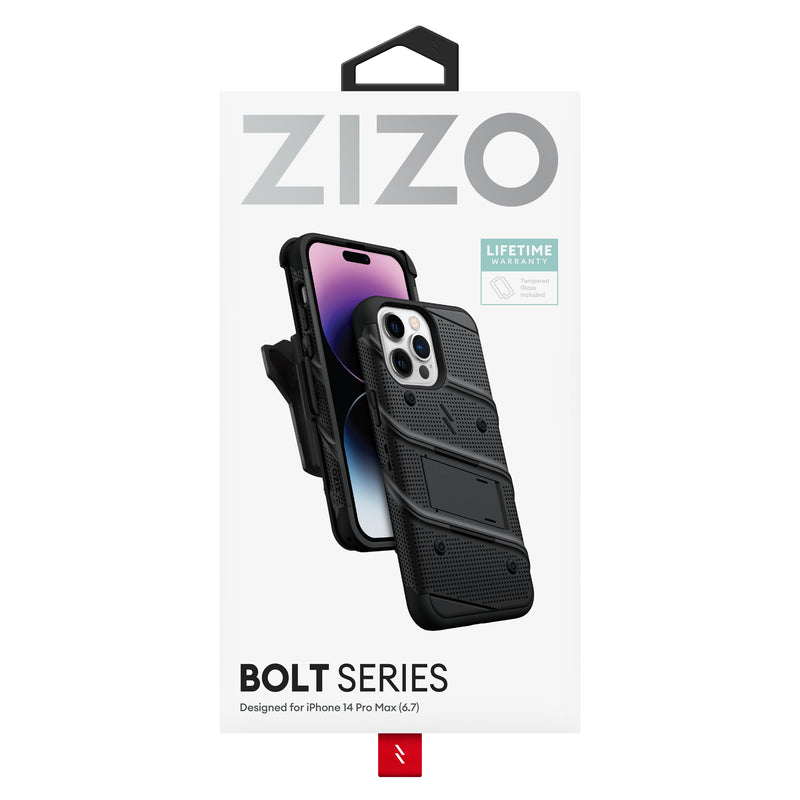 Load image into Gallery viewer, ZIZO BOLT Bundle iPhone 14 Pro Max (6.7) Case - Black
