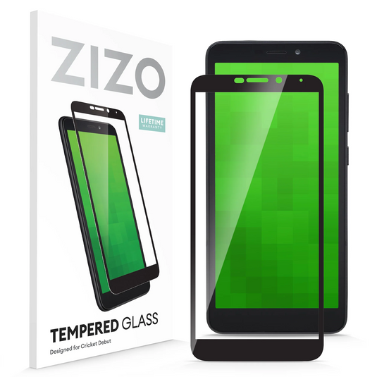 ZIZO TEMPERED GLASS Screen Protector for Cricket Debut - Black