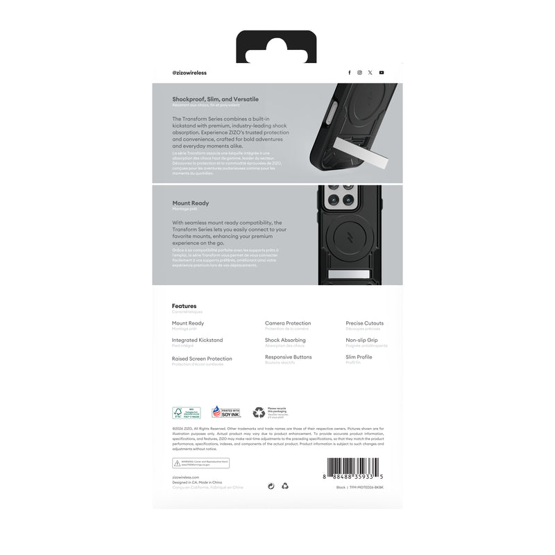 Load image into Gallery viewer, ZIZO TRANSFORM Series moto edge - 2026 Case - Black
