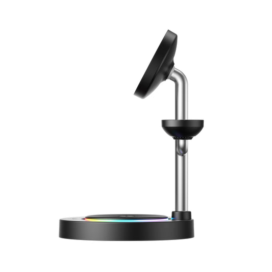 Nimbus9 TrioStand 3-in-1 Qi2 Wireless Charging Stand with Ambient Lighting MagSafe Compatible for Phone  Earbuds & Smartwatch - Black
