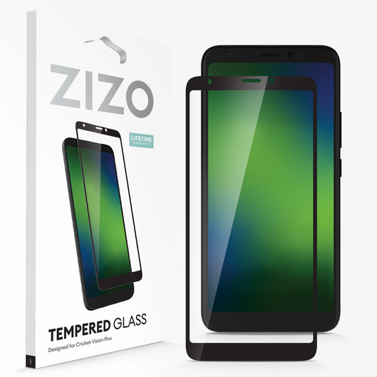 ZIZO TEMPERED GLASS Screen Protector for Cricket Vision Plus - Black