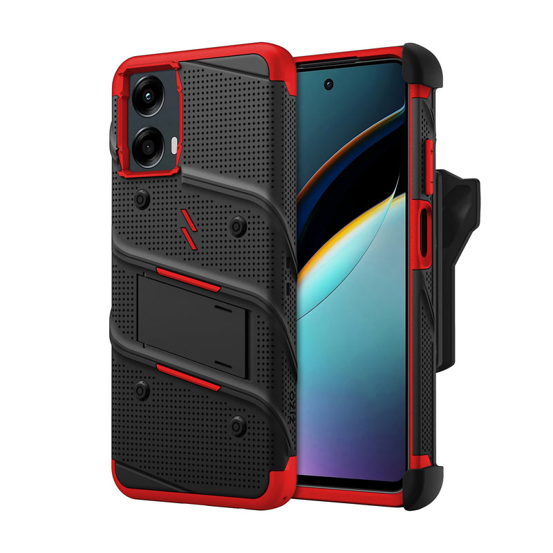 Load image into Gallery viewer, ZIZO BOLT Bundle moto g 5G (2024) Case - Black / Red
