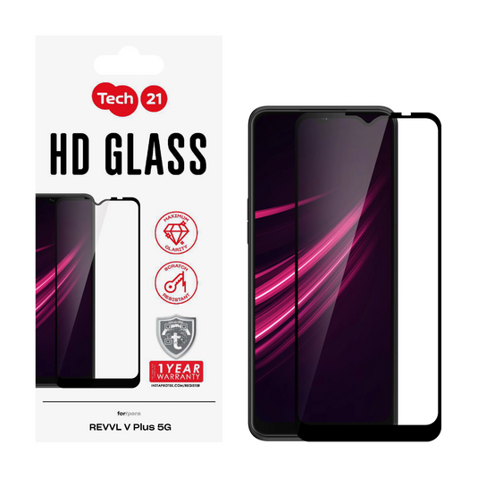Tech21 Tempered Glass Screen Protector for REVVL V Plus 5G - Black