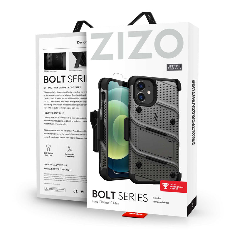 Load image into Gallery viewer, ZIZO BOLT Series iPhone 12 Mini Case - Gun Metal Gray
