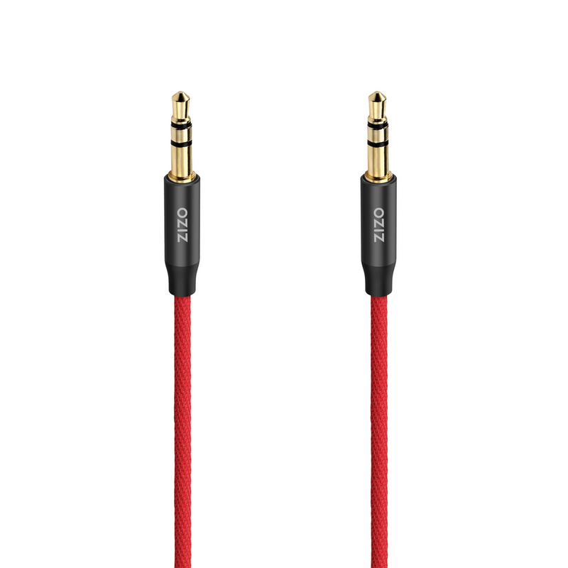 Load image into Gallery viewer, ZIZO 3.5 mm Male to Male Stereo Audio Aux Cable - Black &amp; Red
