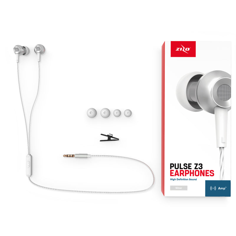 Load image into Gallery viewer, Zizo Pulse Z3 In Ear Headphones Wired - Silver
