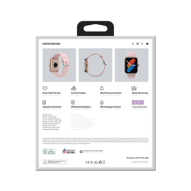 Load image into Gallery viewer, ZIZO TYME Flex Smart Watch - Rose Gold
