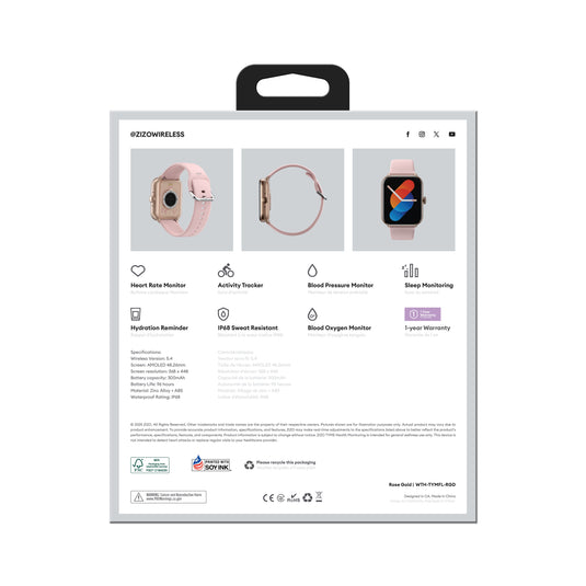 ZIZO TYME Flex Smart Watch - Rose Gold