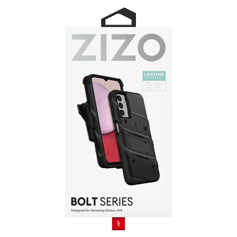 Load image into Gallery viewer, ZIZO BOLT Bundle Galaxy A14 5G Case - Black
