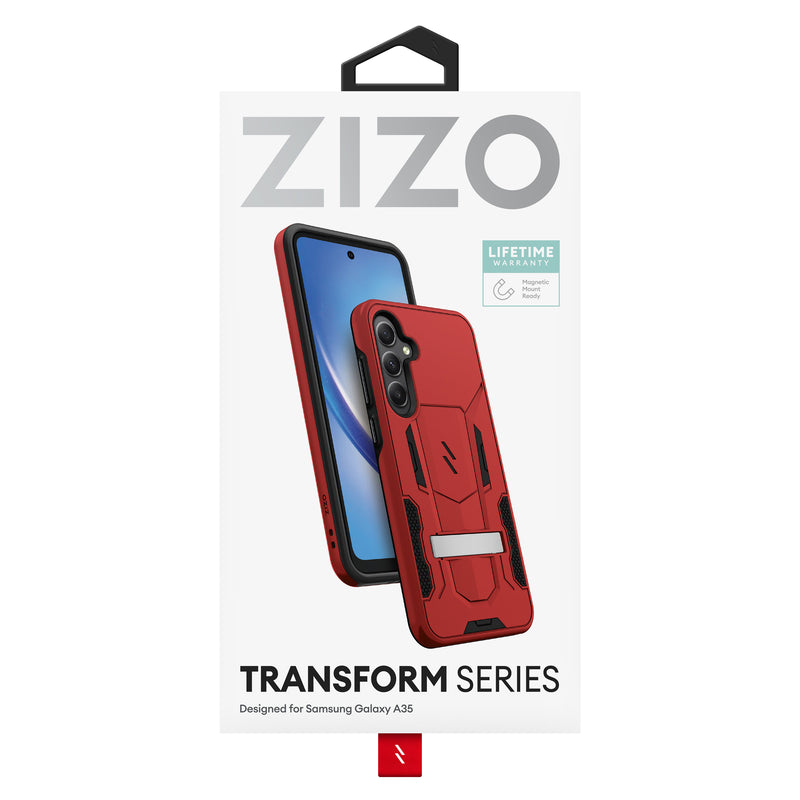 Load image into Gallery viewer, ZIZO TRANSFORM Series Galaxy A35 Case - Red
