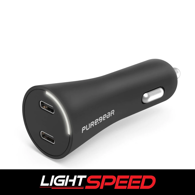 Load image into Gallery viewer, PureGear 36W Dual USB-C Car Charger - Black
