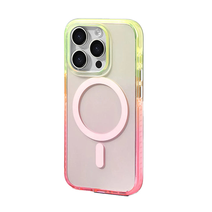 Load image into Gallery viewer, CLICK Clear Ombre MagSafe Series iPhone 16 Pro Case - Yellow Pink
