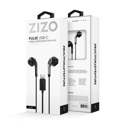 ZIZO Wired USB Type C Headphones - Black