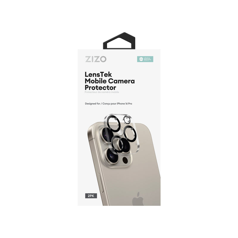 Load image into Gallery viewer, ZIZO LensTek iPhone 16 Pro Camera Lens Protector (2 Pack) - Black
