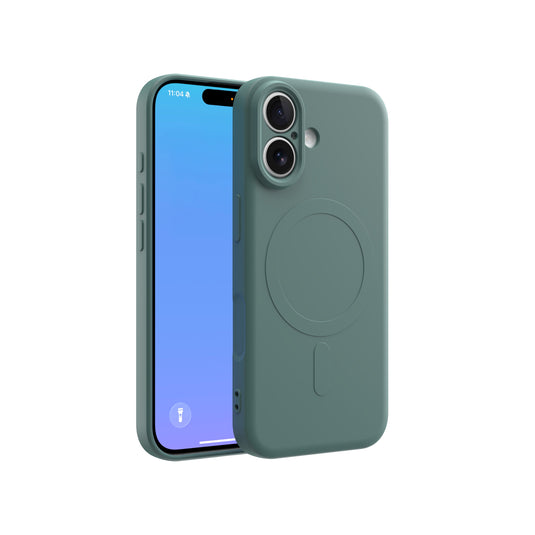 CLICK Slim Silicone MagSafe Series iPhone 17 Case - Green