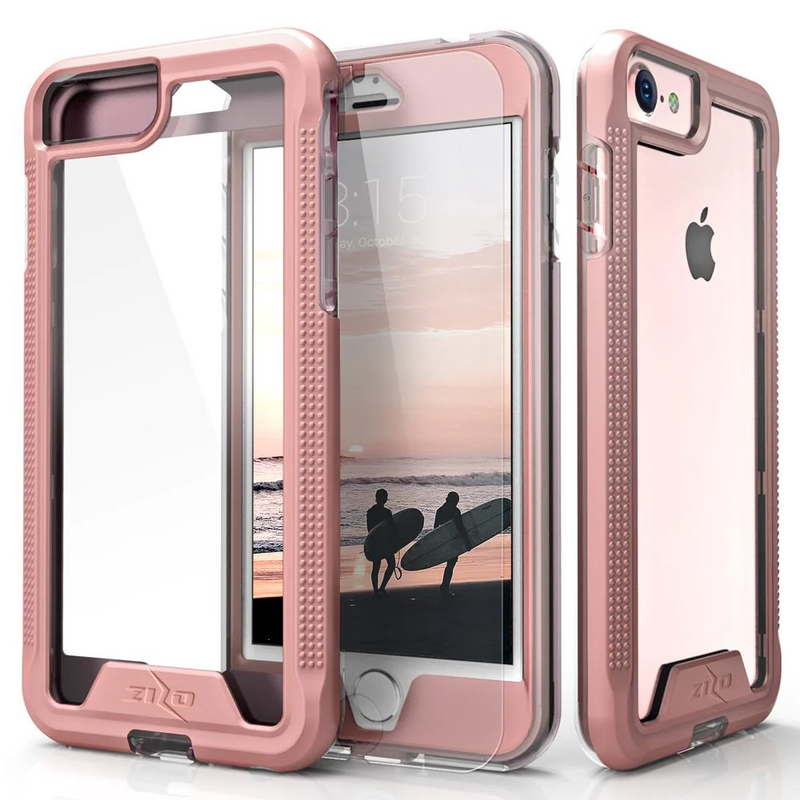 Load image into Gallery viewer, ZIZO ION Series Case for iPhone SE (3rd and 2nd gen)/8/7 - Rose Gold &amp; Clear
