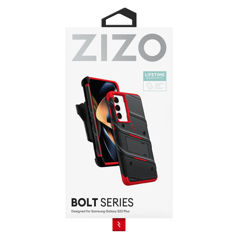 Load image into Gallery viewer, ZIZO BOLT Bundle Galaxy S23 Plus Case - Red
